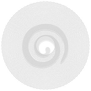 zigzag art lines. geometric circular element with wavy, abstract circular element, zigzag circle line pattern