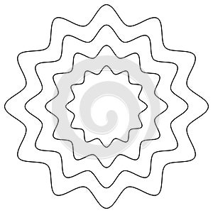 zigzag art lines. geometric circular element with wavy, abstract circular element, zigzag circle line pattern