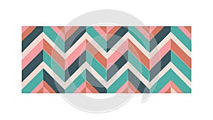 Zigzag Chevron Pattern Retro Colors, vector design Generative AI
