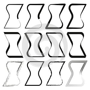 Zigzag icon pattern. Sharp angle symbol. Black outline vector. Modern line illustration.