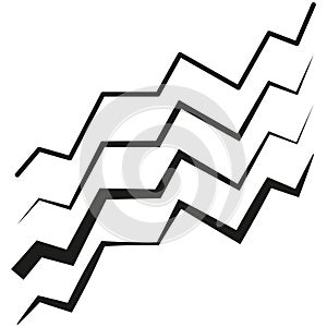 Zigzag line icon. Sharp angular shape. Abstract jagged pattern. Dynamic vector illustration.