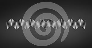 zigzag line page divider line, Graphic design element. Zigzag separator. Vector illustration isolated on black background
