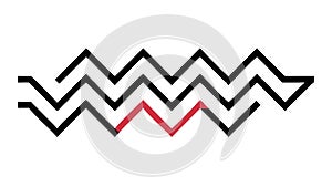 Zigzag Line Pattern Dynamic Geometric Abstract Background Element, vector design Generative AI