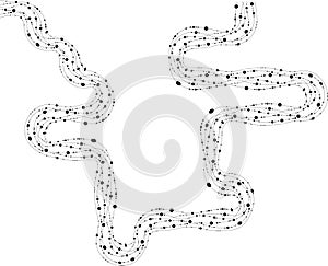 Zigzag maze rounded waves