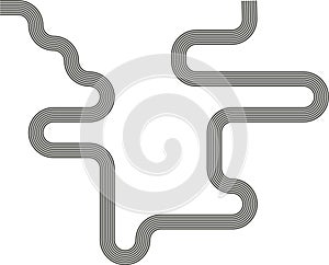 Zigzag maze rounded waves