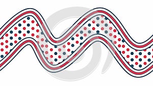 Zigzag Pattern Border with Red Dots, Vector Graphic, vector design Generative AI
