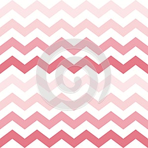 Zigzag pattern in gradient coral pink and white. Seamless rosy chevron vector graphic background image for gift paper, napkin.