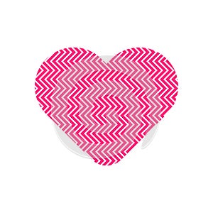 Zigzag pattern in pink heart logo.