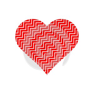 Zigzag pattern in red heart logo.