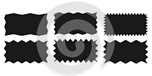 Zigzag rectangle.A set of uneven zigzag shapes.