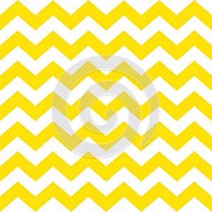 Zigzag seamless pattern. Yellow stripes on a white background. Classic traditional geometric ornament photo