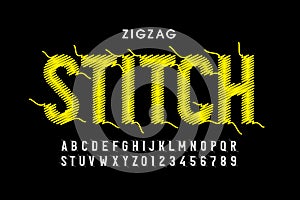 Zigzag stitch style font