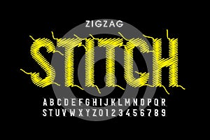 Zigzag stitch style font photo