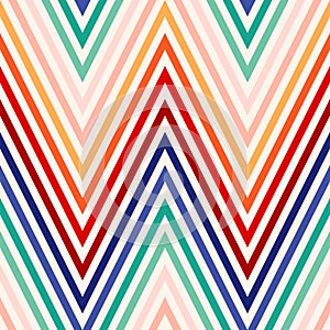 Zigzag vector seamless pattern. Colorful gradient chevron stripes background