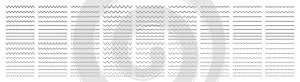 Zigzag wave. Wavy line. Undulate zigzag. Curve and squiggle line. Wiggly pattern for divider, sine and border. Serrated pattern