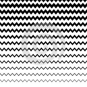 Zigzag, wavy irregular lines pattern. Horizontally repeatable. G