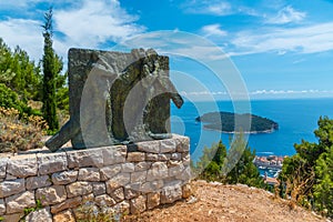 Zigzaging path on Srd hill near Dubrovnik, Croatia