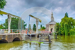 Zijlpoort gate leading to the old town of Leiden, Netherlands