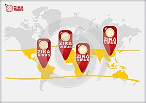 ZIKA Virus, countries or areas at risk.