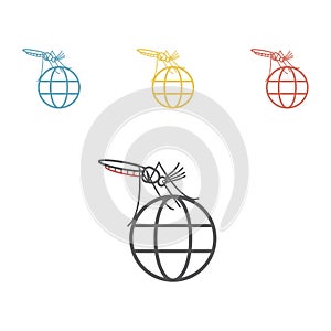 Zika virus line icon. Vector illustration