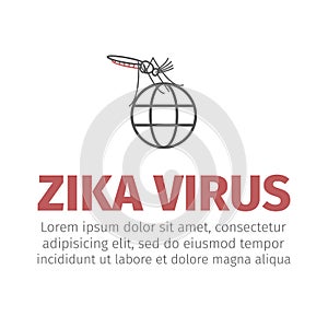 Zika virus line icon. Vector illustration