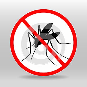 Zika virus mosquito ban sign logo