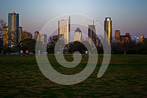 Zilker Park Skyline sunset Dusk Golden Hour twilight in the Park photo