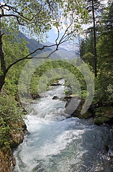 Ziller River in the Zillergrund, Austria