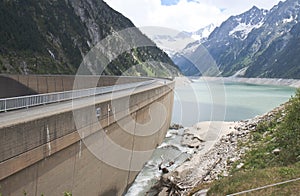 ZillergrÃ¼ndl Dam and the Schlegeis Reservoir, Aus