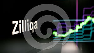 Zilliqa Cryptocurrency token. The behavior of the cryptocurrency exchanges, concept. Modern financial technologies. photo