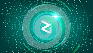 Zilliqa ZIL coin cryptocurrency concept banner background photo