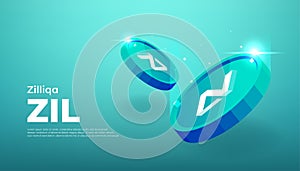 Zilliqa ZIL crypto currency themed banner