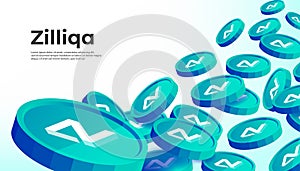 Zilliqa ZIL cryptocurrency concept banner background