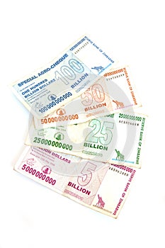 Zimbabwe billion dollar notes photo