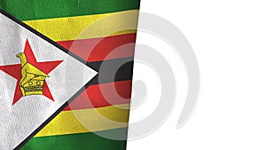 Zimbabwe flag isolated on white with copyspace
