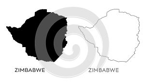 Zimbabwe map silhouette