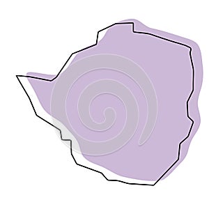 Zimbabwe simplified vector map