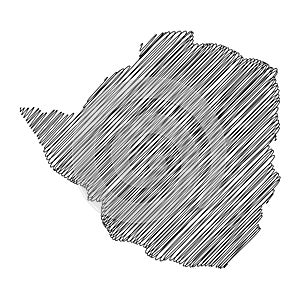 Zimbabwe thread map line vector illustration
