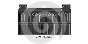 Zimbabwe travel landmark vector illustration