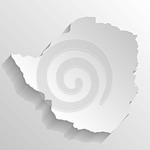 Zimbabwe vector country map silhouette