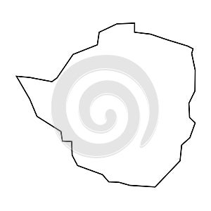 Zimbabwe vector country map thin outline icon