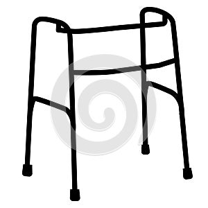 zimmer frame icon. walking frame sign. unsteady moving symbol. flat style