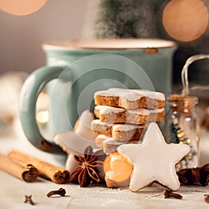 Zimtsterne, homemade german christmas cookies