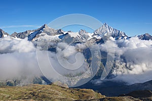 Zinalrothorn and Weisshorn