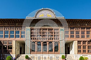 Zinat ol-Molk House belonged to Qavam family and the main hall of it is decorated with mirrors. medieval Persian mansion with