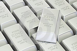 Zinc bars background, 3D