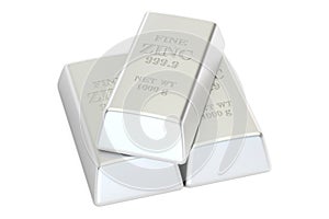 Zinc bars, 3D rendering