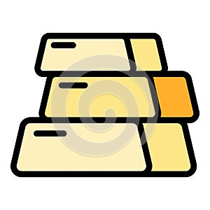 Zinc bars icon vector flat