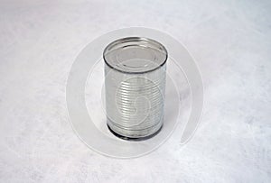 Zinc can isolate on white background. Tin can for food, milk fruit and much more.