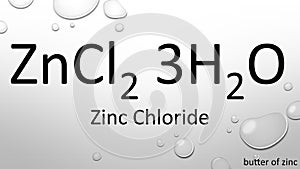 Zinc chloride formula on waterdrop background